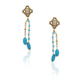 Gold Plated Poorak Zircon Turquoise Necklace Set