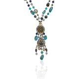 Gold Plated Poorak Turquoise Kundan Tassel Necklace Set