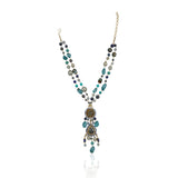 Gold Plated Poorak Turquoise Kundan Tassel Necklace Set