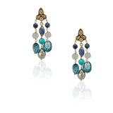 Gold Plated Poorak Turquoise Kundan Tassel Necklace Set