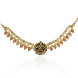 Gold Plated Poorak Kundan Lemon Choker Necklace Set