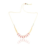 Basant Gold Plated  Red Kundan Crescent Choker Set