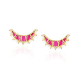 Basant Gold Plated  Red Kundan Crescent Choker Set