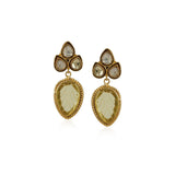 Gold Plated Poorak Coral Citrine Kundan Necklace Set