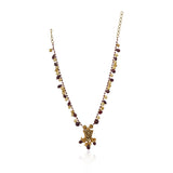 Gold Plated Poorak Kundan Ruby Necklace Set