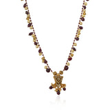 Gold Plated Poorak Kundan Ruby Necklace Set