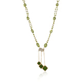 Gold Plated Poorak Peridot Zircon  Necklace Set