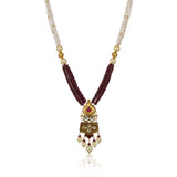 Gold Plated Poorak  Kundan Necklace Set
