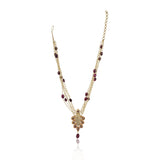 Gold Plated Poorak Ruby Pearl Necklace Set