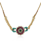 Silver Plated Poorak Kundan Choker Set