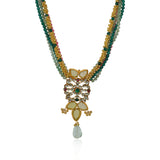 Gold Plated Poorak Kundan Rainbow Necklace Set
