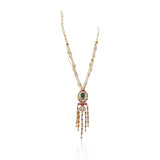 Gold Plated Poorak Ruby Necklace Set