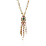 Gold Plated Poorak Ruby Necklace Set