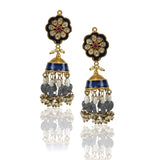 Gold Plated Poorak Kundan Haram Necklace Set