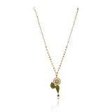 Gold Plated Poorak Peridot Citrine Necklace Set