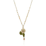 Gold Plated Poorak Peridot Citrine Necklace Set
