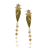 Gold Plated Poorak Peridot Citrine Necklace Set
