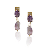 Gold Plated Poorak Amethyst Necklace Set