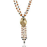 Gold Plated Poorak Zircon Carnelian Necklace Set