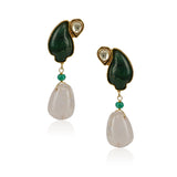Gold Plated Poorak Kundan Rose Quartz Necklace Set