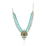 Gold Plated Poorak Turquoise Kundan Necklace Set