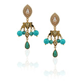 Gold Plated Poorak Turquoise Kundan Necklace Set