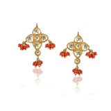 Gold Plated Poorak Kundan Coral Necklace Set