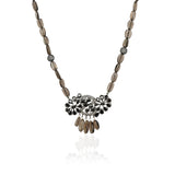 Silver Plated Poorak Zircon Smokey Quartz Necklace Set