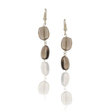 Silver Plated Poorak Zircon Smokey Quartz Necklace Set