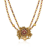 Gold Plated Poorak Kundan Folklore Necklace Set