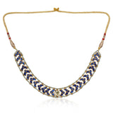 Gold Plated Poorak Blue Kundan Choker Necklace Set