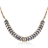 Gold Plated Poorak Blue Kundan Choker Necklace Set