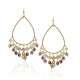 Gold Plated Bala Tourmaline Jade Hoop Earrings