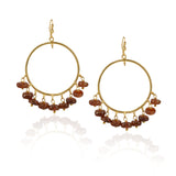 Gold Plated Bala Carnelian Hoop Earrings