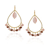 Gold Plated Carnelian Hoop Earrings