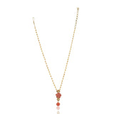 Gold Plated Ratnahaar Carved Coral Rose Necklace