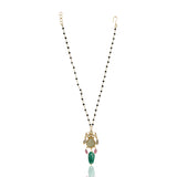 Gold Plated Ratnahaar Carved Fluorite Necklace