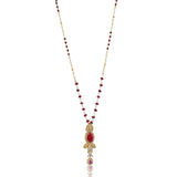 Gold Plated Ratnahaar Ruby Zircon Necklace