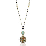 Gold Plated Ratnahaar Navrattan Kundan Marcasite Necklace