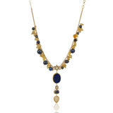Gold Plated Ratnahaar Kundan Lapiz Carved Citrine Necklace