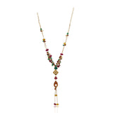 Gold Plated Ratnahaar Carved Carnelian Necklace