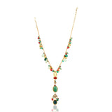 Gold Plated Ratnahaar Kundan Onyx Coral Necklace