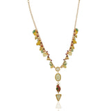 Gold Plated Ratnahaar Kundan Topaz Fluorite Tumble Necklace