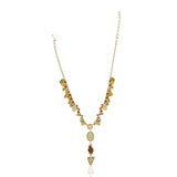 Gold Plated Ratnahaar Kundan Topaz Fluorite Tumble Necklace