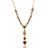 Gold Plated Ratnahaar Kundan Carnelian Necklace