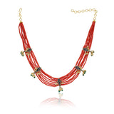 Anokhi  Fish Red Coral Necklace Set