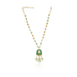 Anokhi  Green Enamel Kundan Fluorite Necklace
