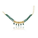 Anokhi  Gold Green Kundan Necklace Set