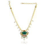 Anokhi  Kundan Green Onyx Necklace Set
