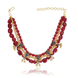 Anokhi  Fish Red Jade Necklace Set